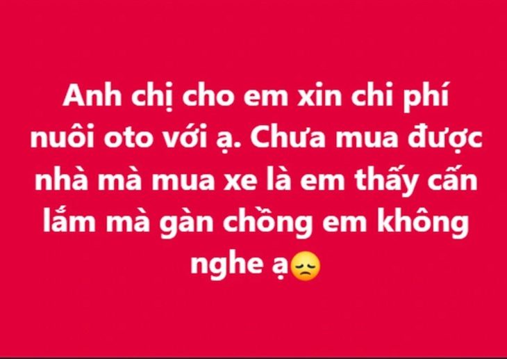 base64-17319845052361115631797 'Chưa mua được nhà, chồng đã suốt ngày đòi mua xe ô tô' - Ảnh 1.