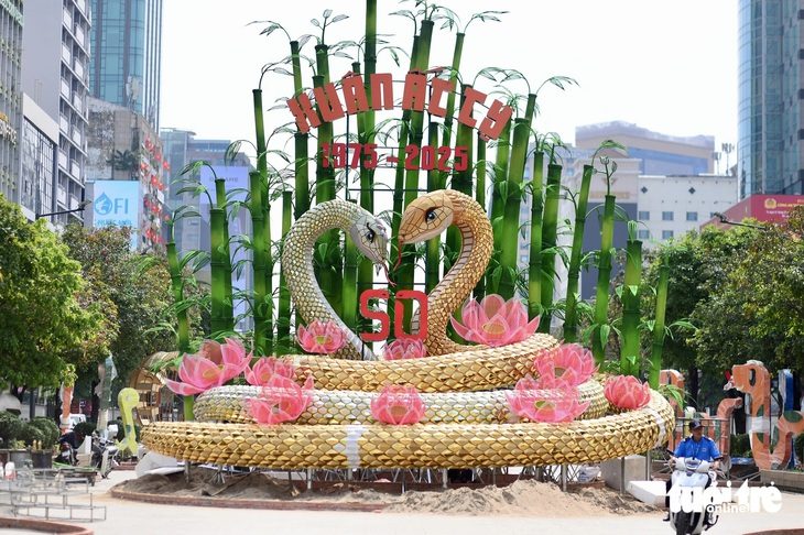 Tranh cãi cặp đôi Tỵ trên đường hoa Nguyễn Huệ  - Ảnh 1.